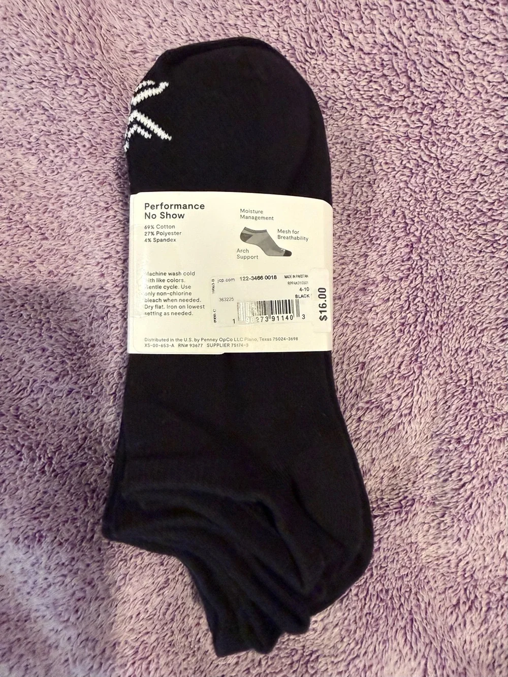 Xersion Performance No Show Socks - Black